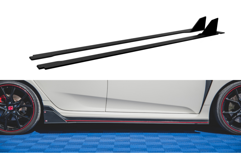 Maxton Design Street Pro Seitenschweller (Paar) V.2 für Honda Civic X Mk10 Type-R matt schwarz