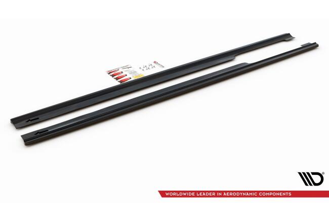 Maxton Design Seitenschweller (Paar) für Audi A8 Lang D4 Hochglanz schwarz