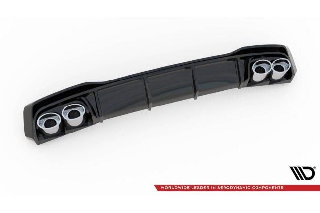 Maxton Design Heckdiffusor mit Sportauspuff Attrappe Chrom für Audi A7 C8 S-Line