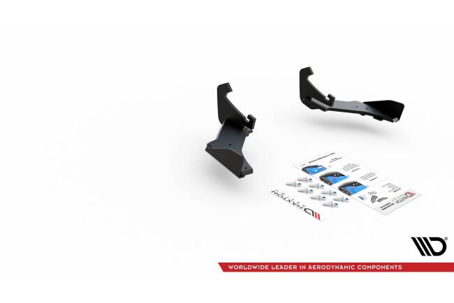 Maxton Design Street Pro Diffusor Flaps für VW Golf 7 R / R-Line / R-Line Facelift ab 03/2017 rot mit Hochglanz schwarzen Flaps