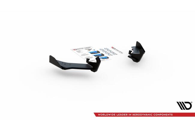 Maxton Design Street Pro Diffusor Flaps V.2 für VW Golf 7 R-Line / R Facelift ab 03/2017 matt mit roten Streifen und Glanz Flaps