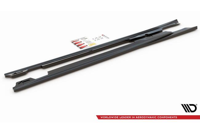 Maxton Design Seitenschweller (Paar) V.1 für Porsche Panamera Turbo 970 Facelift Hochglanz schwarz