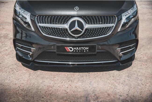 Maxton Design Frontlippe V.3 für Mercedes V-Klasse W447 AMG-Line Facelift Hochglanz schwarz