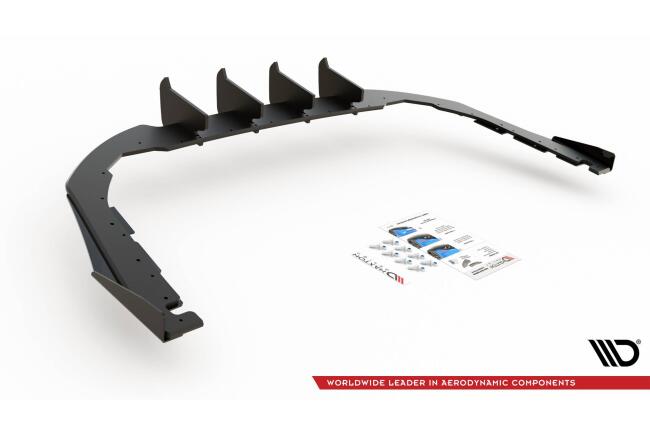 Maxton Design Street Pro Heckdiffusor für VW Arteon R-Line matt schwarz mit Hochglanz Flaps