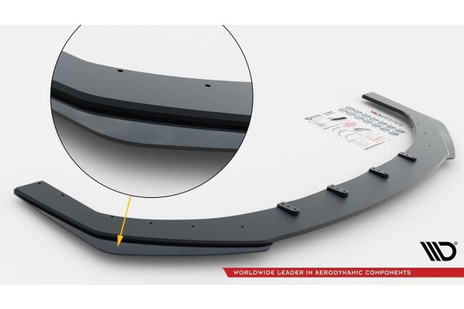 Maxton Design Street Pro Frontlippe V.3 für VW Polo 6 GTI schwarz + Glanz Flaps