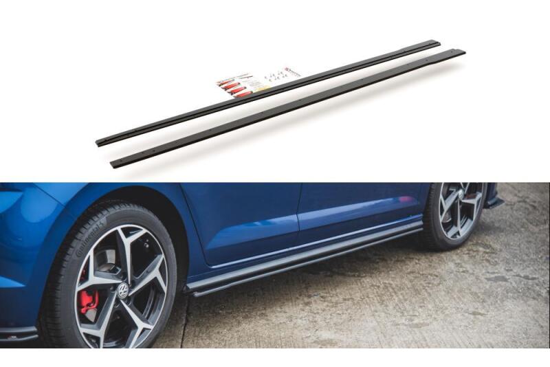 Maxton Design Street Pro Seitenschweller (Paar) V.2 für VW Polo 6 GTI matt schwarz