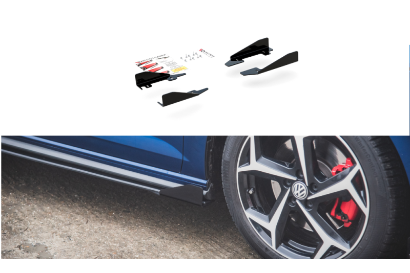 Maxton Design Street Pro Schweller Flaps für VW Polo 6 GTI Hochglanz schwarz