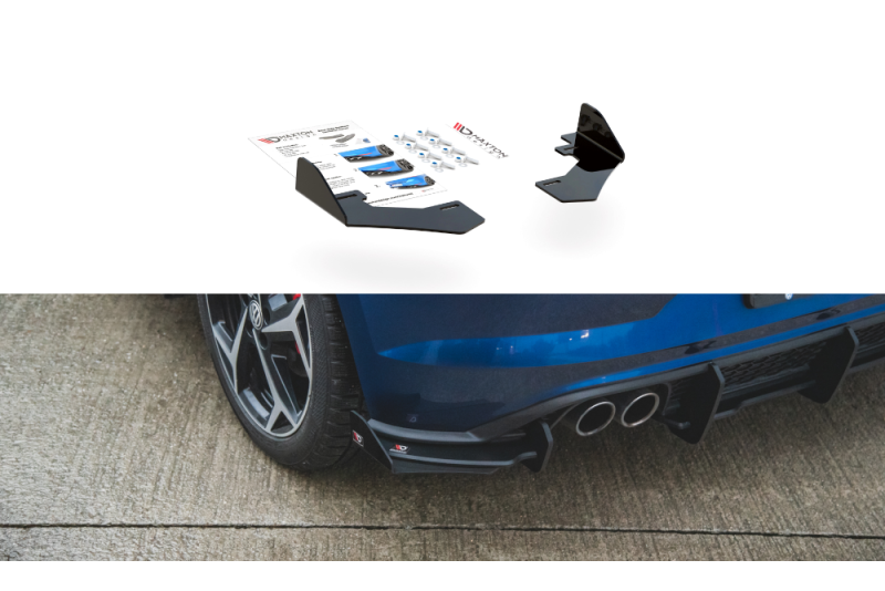 Maxton Design Street Pro Heckdiffusor Flaps für VW Polo 6 GTI Hochglanz schwarz