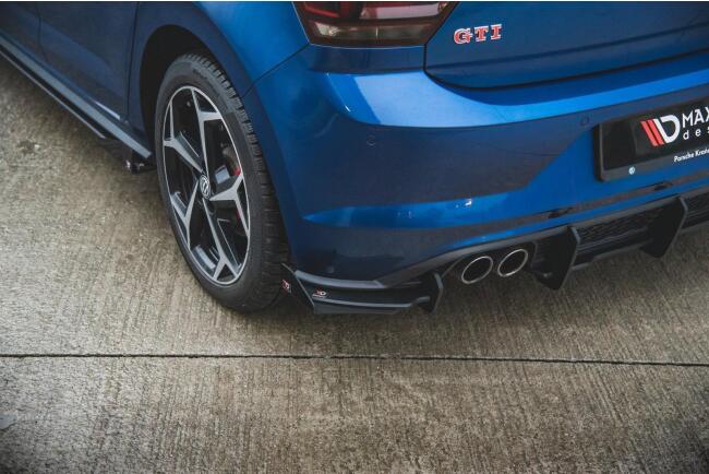 Maxton Design Street Pro Heckdiffusor Flaps für VW Polo 6 GTI Hochglanz schwarz