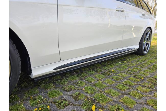 Maxton Design Seitenschweller (Paar) für Mercedes W212 AMG-Line / E63 AMG 2012-2016 Hochglanz schwarz