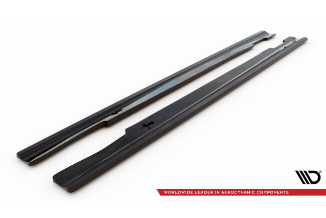 Maxton Design Seitenschweller (Paar) für Mercedes W212 Limousine AMG-Line / E63 AMG 2012-2016 Hochglanz schwarz