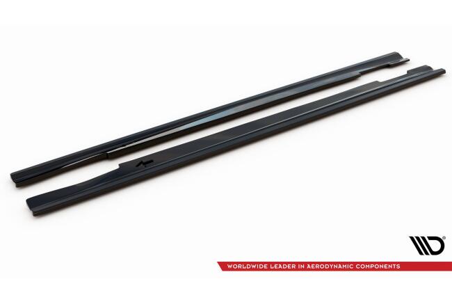 Maxton Design Seitenschweller (Paar) für Mercedes W212 Limousine AMG-Line / E63 AMG 2012-2016 Hochglanz schwarz