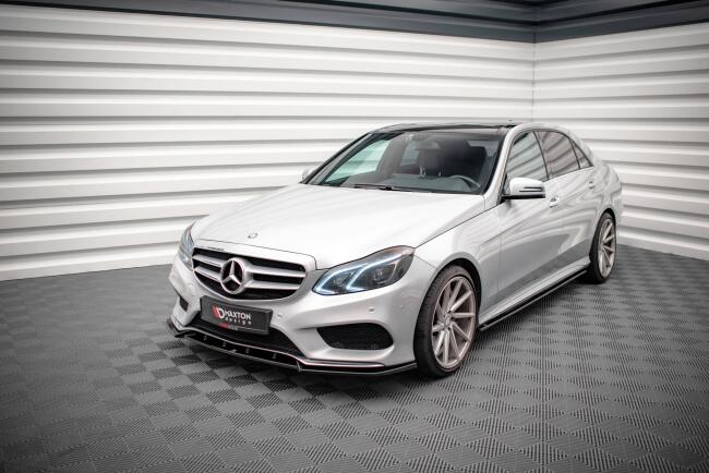Maxton Design Seitenschweller (Paar) für Mercedes W212 Limousine AMG-Line / E63 AMG 2012-2016 Hochglanz schwarz