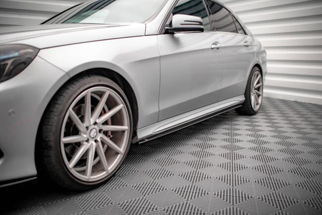 Maxton Design Seitenschweller (Paar) für Mercedes W212 Limousine AMG-Line / E63 AMG 2012-2016 Hochglanz schwarz