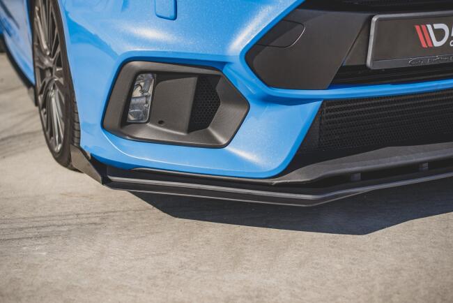 Maxton Design Street Pro Frontlippe für Ford Focus RS Mk3 schwarz + Glanz Flaps