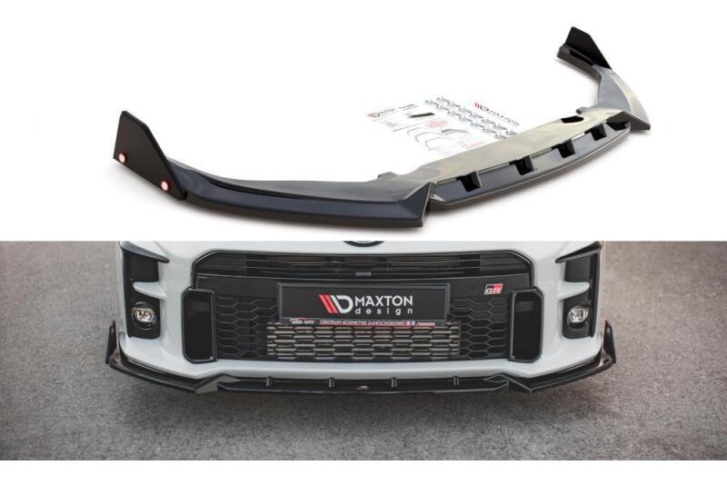 Maxton Design Frontlippe V.2 mit Flaps für Toyota GR Yaris Mk4 Hochglanz schwarz