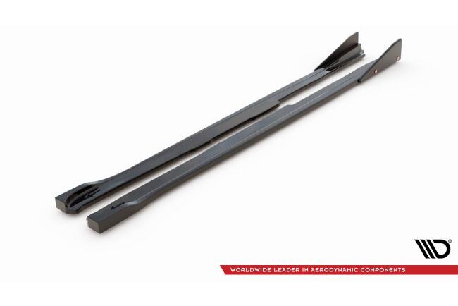 Maxton Design Seitenschweller (Paar) V.2 mit Flaps für Toyota GR Yaris Mk4 Hochglanz schwarz