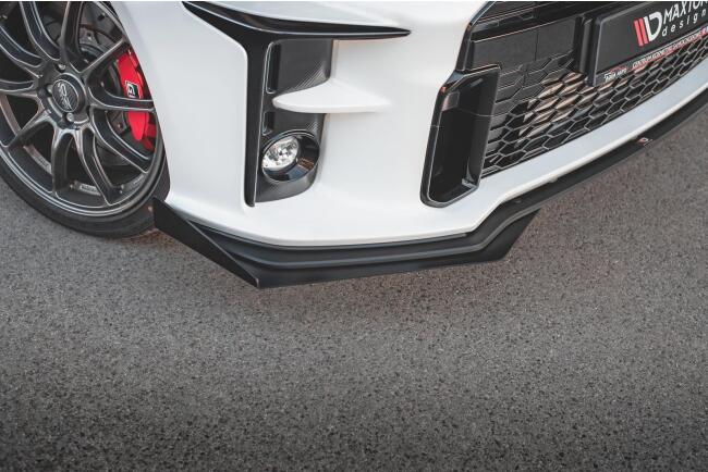Maxton Design Street Pro Frontlippe für Toyota GR Yaris Mk4 schwarz + Glanz Flaps