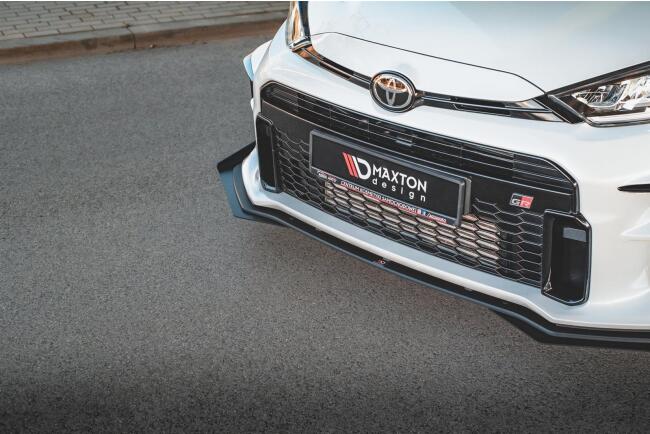 Maxton Design Street Pro Frontlippe für Toyota GR Yaris Mk4 schwarz + Glanz Flaps