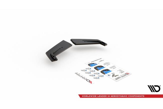 Maxton Design Street Pro Diffusor Flaps für Toyota GR Yaris Mk4 schwarz mit roten Streifen