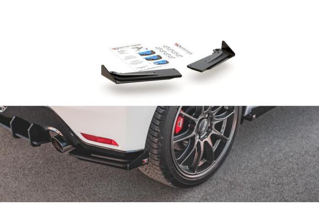 Maxton Design Street Pro Diffusor Flaps für Toyota GR Yaris Mk4 matt schwarz mit Hochglanz Flaps