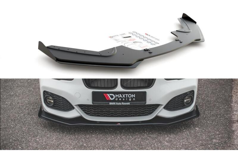 Maxton Design Street Pro Frontlippe V.3 für BMW 1er F20 M Paket Facelift / M140i schwarz + Glanz Flaps