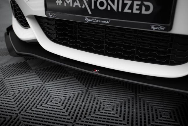 Maxton Design Street Pro Frontlippe V.3 für BMW 1er F20 M Paket Facelift / M140i schwarz + Glanz Flaps