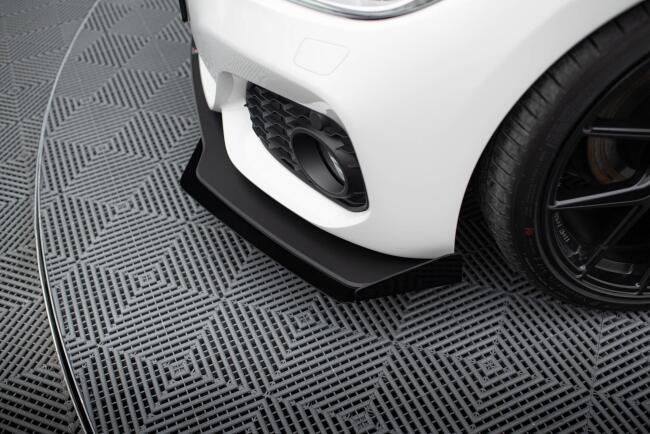 Maxton Design Street Pro Frontlippe V.3 für BMW 1er F20 M Paket Facelift / M140i schwarz + Glanz Flaps