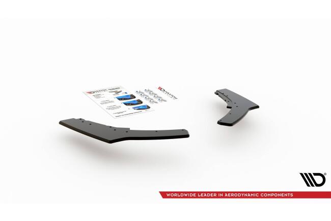 Maxton Design Street Pro Diffusor Flaps V.2 für BMW 1er F20 M Paket Facelift / M140i schwarz mit roten Streifen