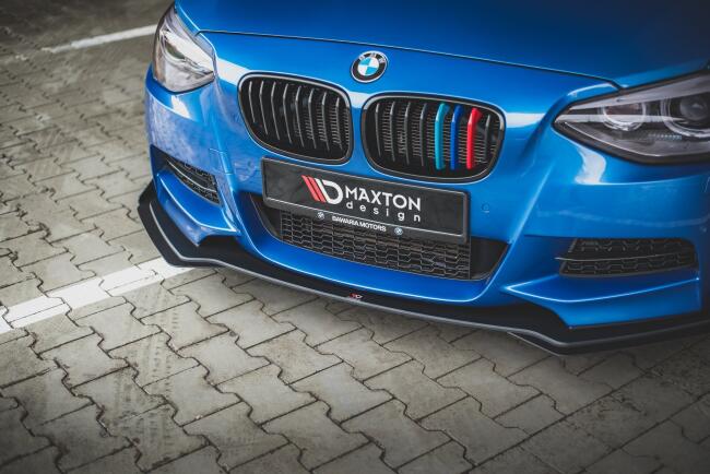 Maxton Design Street Pro Frontlippe für BMW M135i F20 schwarz + Glanz Flaps
