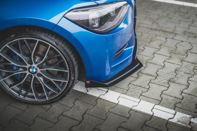 Maxton Design Street Pro Frontlippe für BMW M135i F20 schwarz + Glanz Flaps
