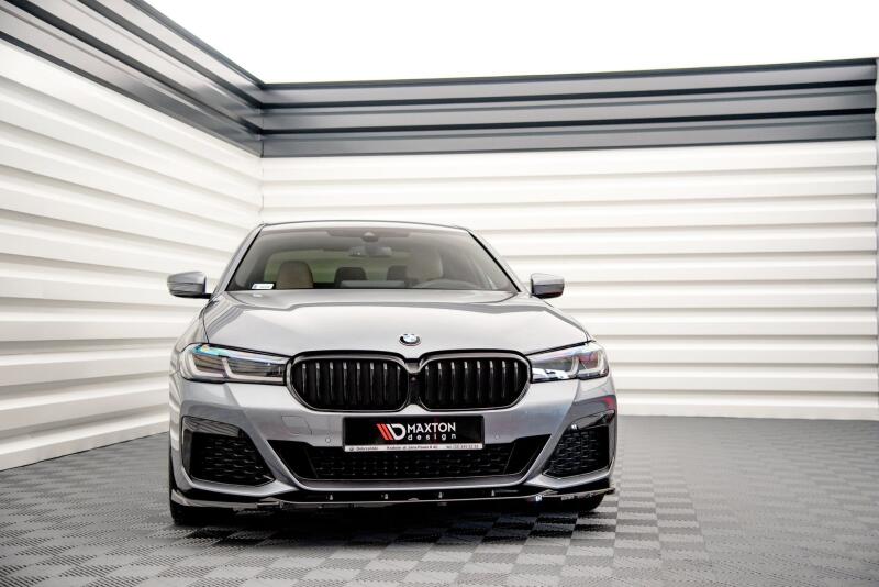 Maxton Design Frontlippe V.2 für BMW 5er M-Paket / M550i / M550d / G30 Limousine / G31 Touring Facelift 2020-2023 Hochglanz schwarz