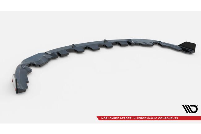 Maxton Design Frontlippe mit Flaps V.1 für BMW M8 Gran Coupe F93 / Coupe F92 Hochglanz schwarz