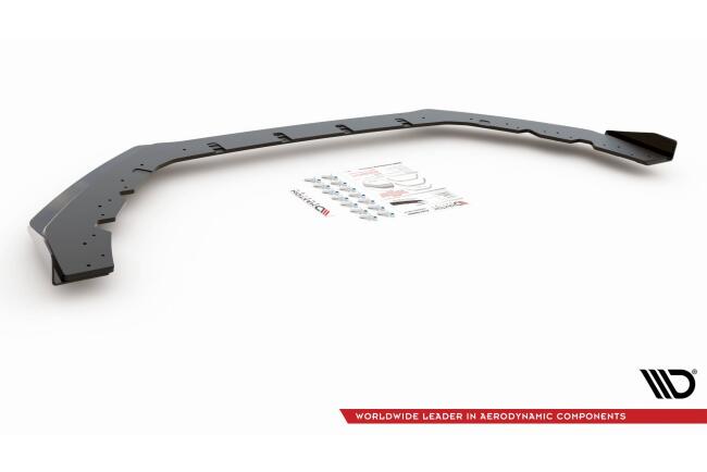 Maxton Design Street Pro Frontlippe für Ford Focus RS Mk3 rot + Glanz Flaps
