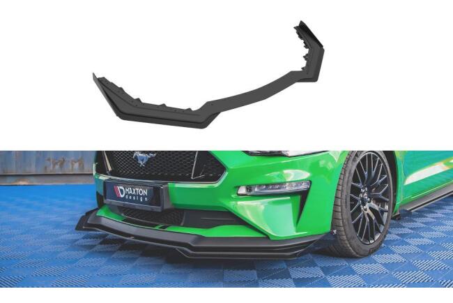Maxton Design Street Pro Frontlippe für Ford Mustang GT Mk6 Facelift rot + Glanz Flaps