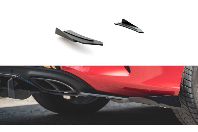 Maxton Design Street Pro Diffusor Flaps für Mercedes C43 AMG C205 Coupe rot mit Hochglanz schwarzen Flaps