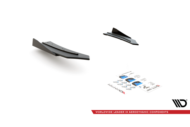 Maxton Design Street Pro Diffusor Flaps für Mercedes C43 AMG C205 Coupe matt schwarz mit Hochglanz Flaps