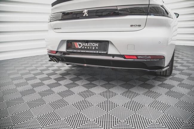 Maxton Design Heckdiffusor DTM Look für Peugeot 508 GT-Line Mk2 schwarz Hochglanz
