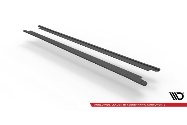 Maxton Design Street Pro Seitenschweller (Paar) für Seat Leon 4 (Typ KL) FR schwarz mit roten Streifen