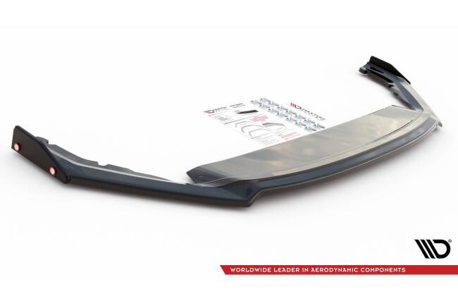 Maxton Design Frontlippe V.2 mit Flaps für Skoda Octavia RS 4 IV Hochglanz schwarz