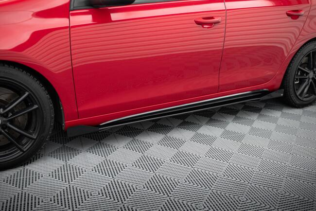 Maxton Design Street Pro Schweller Flaps für VW Golf 6 GTI / GTD Hochglanz schwarz