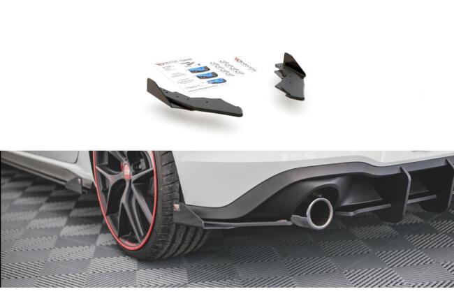 Maxton Design Street Pro Diffusor Flaps für VW Golf 8 GTI / GTD matt schwarz mit Hochglanz Flaps