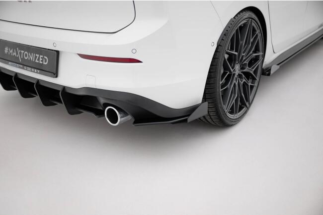 Maxton Design Street Pro Heckdiffusor Flaps für VW Golf 8 GTI / GTD Hochglanz schwarz