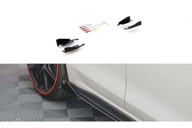 Maxton Design Street Pro Schweller Flaps für VW Golf 8 GTI / Clubsport / GTD / R-Line Hochglanz schwarz