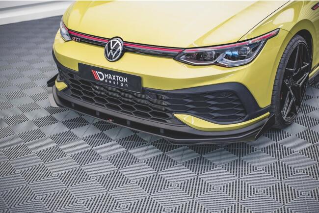Maxton Design Street Pro Frontlippe für VW Golf 8 GTI Clubsport schwarz + Glanz Flaps