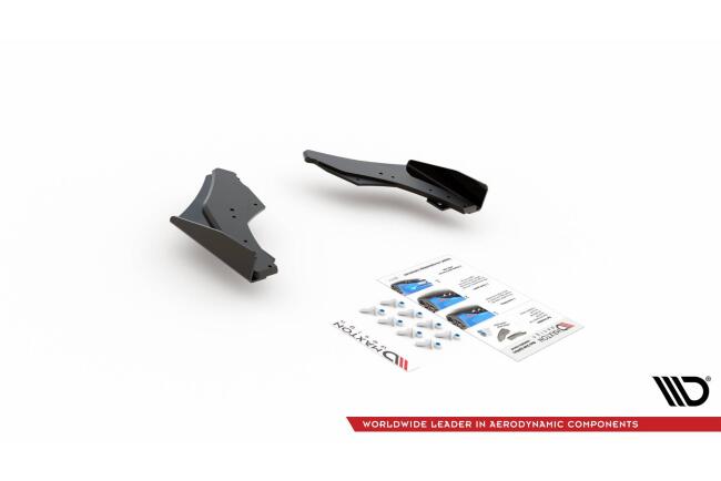 Maxton Design Street Pro Diffusor Flaps für VW Golf 8 GTI Clubsport rot mit Hochglanz schwarzen Flaps