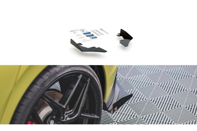 Maxton Design Street Pro Heckdiffusor Flaps für VW Golf 8 GTI Clubsport Hochglanz schwarz