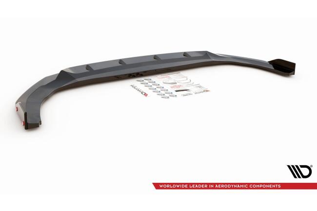 Maxton Design Frontlippe V.2 mit Flaps für VW Golf 8 GTI / GTD / R-Line Hochglanz schwarz