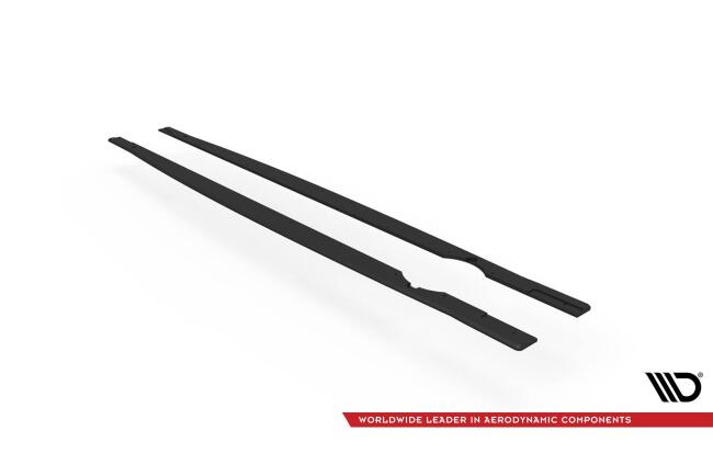 Maxton Design Street Pro Seitenschweller (Paar) für VW Golf 8 R schwarz mit roten Streifen
