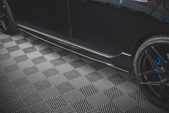 Maxton Design Seitenschweller (Paar) V.1 für VW Golf 8 R Hochglanz schwarz